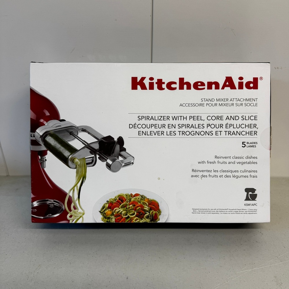 KitchenAid Stand Mixer Spiralizer Attachment 5 Blades KSM1APC Silver